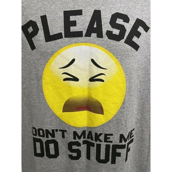 Delta Pro Weight Mens Graphic Gray T-Shirt Large Please Don't Make Me Do Stuff - Picture 3 of 9